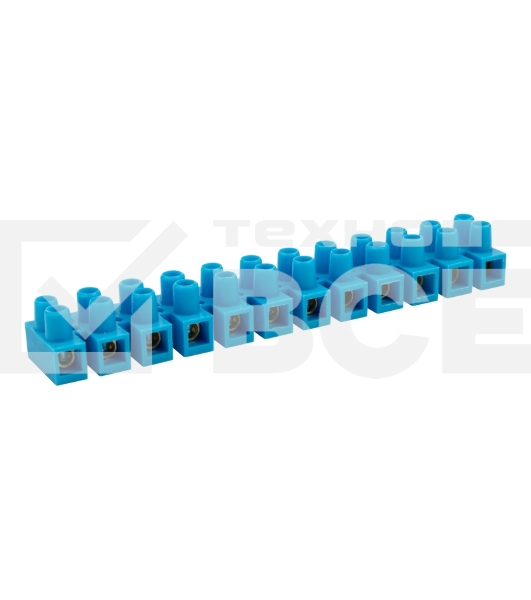 Клеммная винтовая колодка KВ-12 4-12, ток 16 A, полиэтилен синий Rexant (10 шт./уп.)
