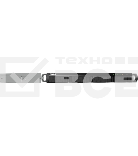 Сетевое хранилище SMB QNAP TS-464U-RP-8G NAS 4 HDD trays, rackmount 1U, 2 PSU. 4-core Intel Celeron N5105/N5095 2.0-2.9 GHz, 8 GB RAM MAX, 2x2.5 Gigabit Ethernet, 4xUSB, 1xHDMI . PCIe Gen 3 x2 , W/o rail kit RAIL-B02
