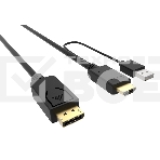 Кабель аудио-видео Buro HDMI (m)/DisplayPort (m) 2м. Позолоченные контакты черный (HDMI-DP-2M), фото2