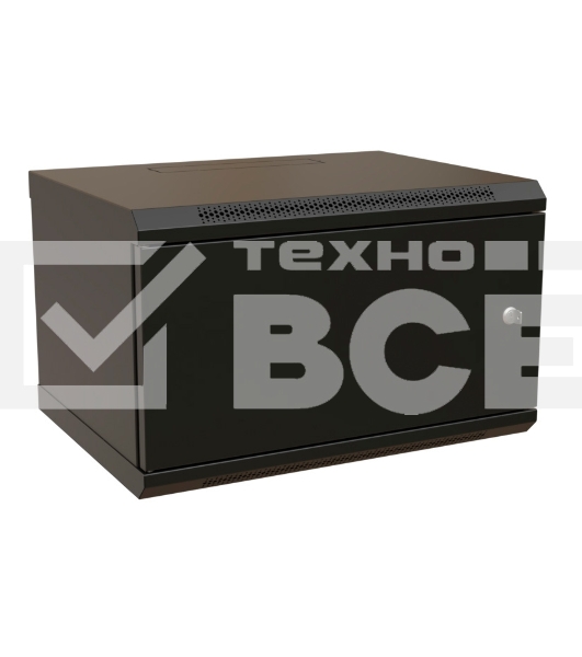 Шкаф коммутационный WRline (WR-TW-0645-SR-RAL9004) настенный 6U 600x450мм пер.дв.металл 2 бок.пан. 60кг черный 370мм 367мм IP20 сталь
