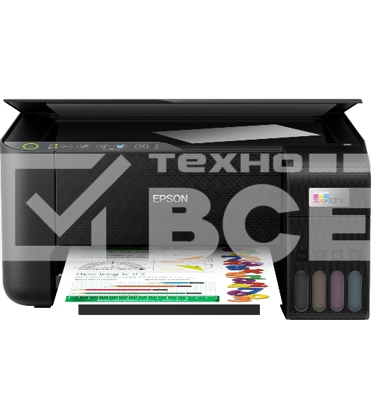 МФУ струйный Epson L3250 (C11CJ67412/C11CJ67418/C11CJ67405/C11CJ67408/C11CJ67503/C11CJ67508/C11CJ67523), A4, цветное, печ. до 33 стр/мин. (ч/б)  до 15 стр/мин. (цвет), скан. до 11 стр/мин. (ч/б) 28 стр/мин. (цвет), 1440 x 5760 dpi (печать) 1200x2400dpi (с