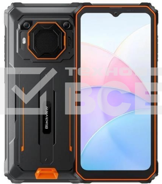 Смартфон Blackview BV6200 Pro, 6/128Gb, черный/оранжевый
