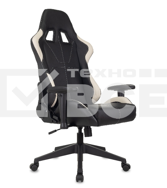 Кресло игровое Бюрократ VIKING 5 AERO WHITE черный/белый искусственная кожа