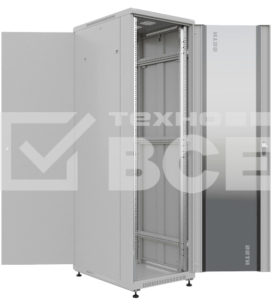 Шкаф серверный NTSS Премиум (NTSS-R32U6080GS) напольный 32U 600x800мм пер.дв.стекл металл 900кг серый 1542мм 71.3кг 1542мм IP20 сталь