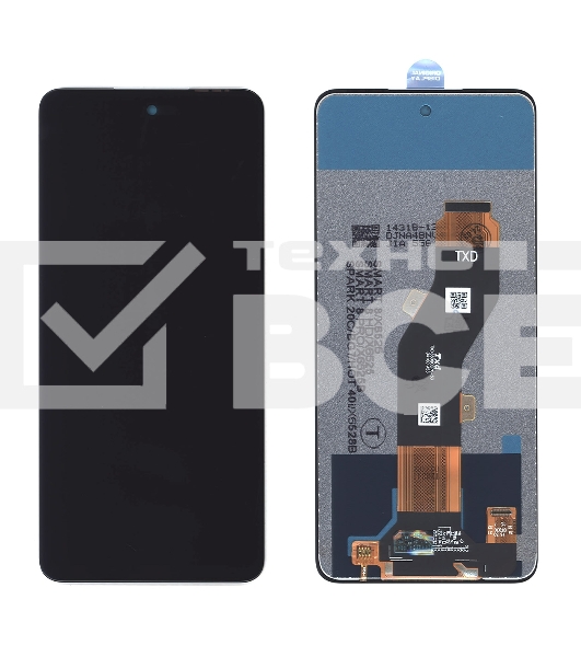 Дисплей для Tecno Spark 20C (BG7n) в сборе с тачскрином черный