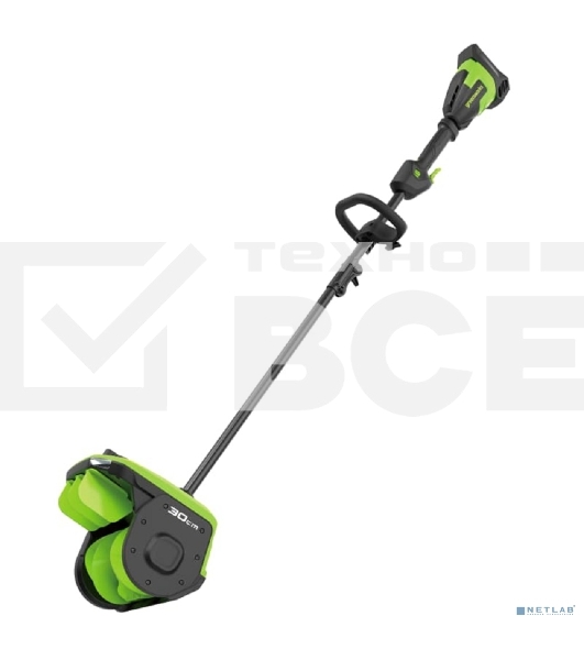 Снегоуборщик аккумуляторный Greenworks GD40SS2 (40V, 30 см, с регулируемым направлением выброса, бесщеточный, с 1хАКБ 5 Ач и ЗУ) 2603107UG