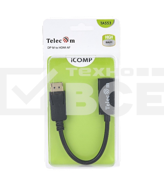 Кабель-переходник DP --> HDMI-F 0.2m, Telecom (TA553)