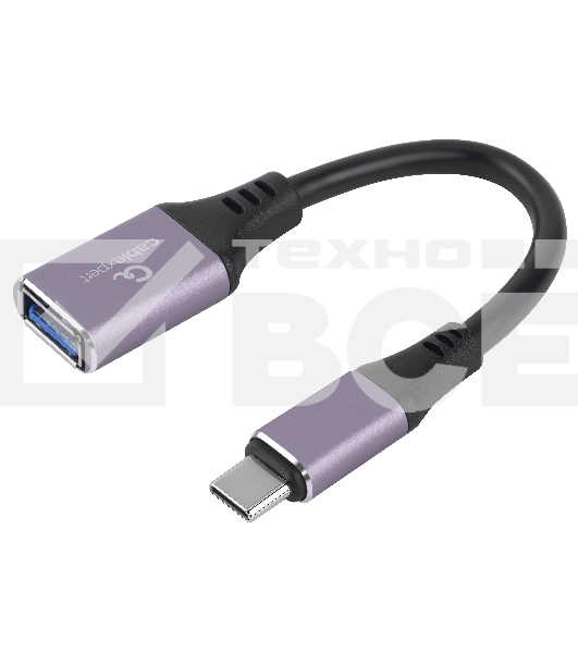 Кабель-переходник USB3.0 OTG Cablexpert A-USB3C-OTGAF-02, Type-C(M)/AF, 0.2м, алюминий, коробка