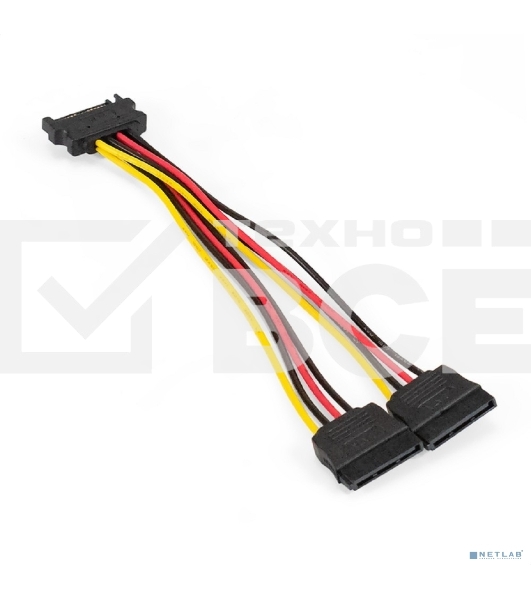 Кабель питания SATA ExeGate EX-CC-SATAM2F-0.15 (15pin M/2x15pinF, 0,15м)