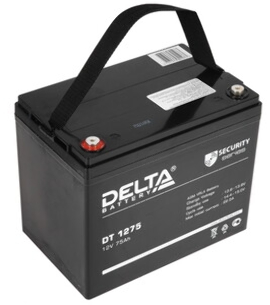 Аккумуляторная батарея Delta DT 1275 напряжение 12В, емкость 75А·ч (259х169х213мм)