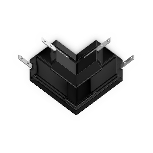 Коннектор угловой для корпуса в натяжной потолок Magnetic 220V 100*100*61 GL1043 BK черный (соединители в комплекте)