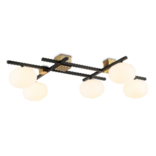Светильник Ambrella light LH51015/5 BK/BS/FR черный/латунь/белый матовый G9*5 max 28W 800*560*170