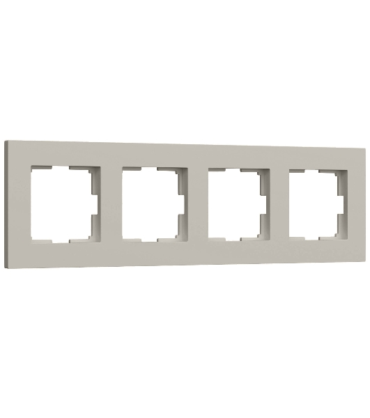 Рамка на 4 поста Slab (дымчатый софт) W0042917