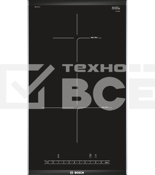 Индукционная варочная панель Bosch PIB375FB1E / Домино, 30 см, индукция, скошенный край