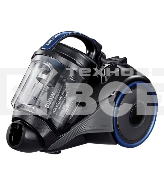 Пылесос Samsung VC15K4136HB/EV черный/синий, 390/1500 Вт, уборка сухая, пылесборник контейнер 1.3 л