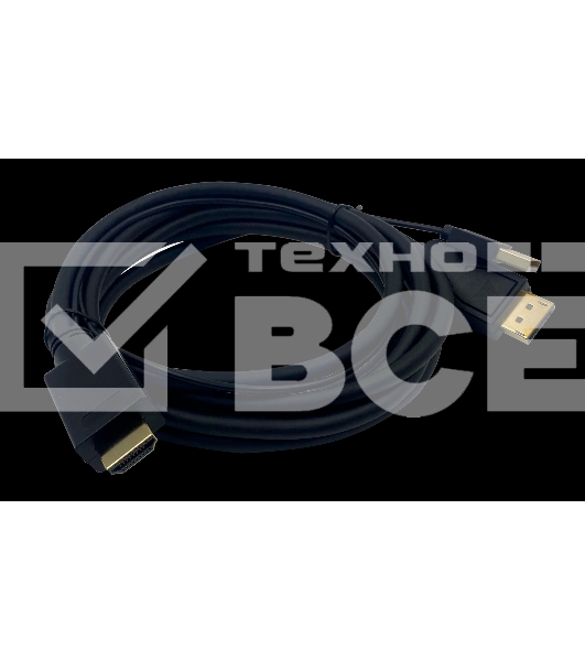 Кабель аудио-видео Buro HDMI (m)/DisplayPort (m) 2м. Позолоченные контакты черный (HDMI-DP-2M)