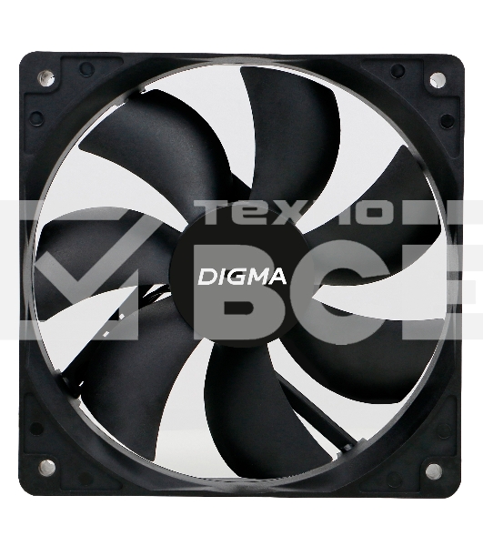 Вентилятор для корпуса Digma DFAN-120-7 черный, 120 мм, 1200 об/мин, 23 дБ, 4 pin