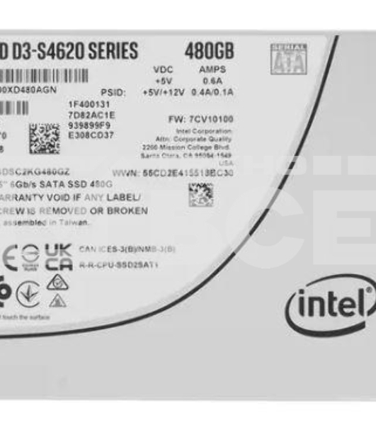 Накопитель SSD Intel D3-S4620, 480Gb, SATA-III, 2.5