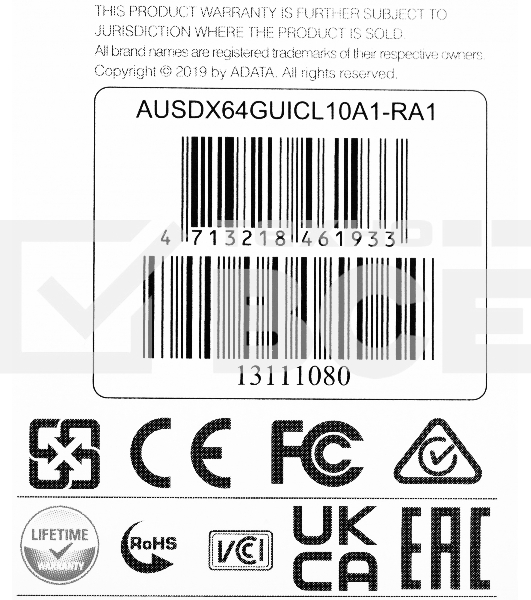 Флеш карта microSD 64GB ADATA microSDHC Class 10 UHS-I A1 100/25 MB/s (SD адаптер)