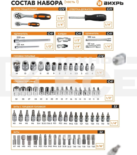 Набор инструментов 73/6/7/8