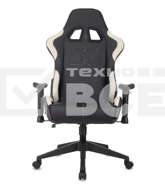 Кресло игровое Бюрократ VIKING 5 AERO WHITE черный/белый искусственная кожа