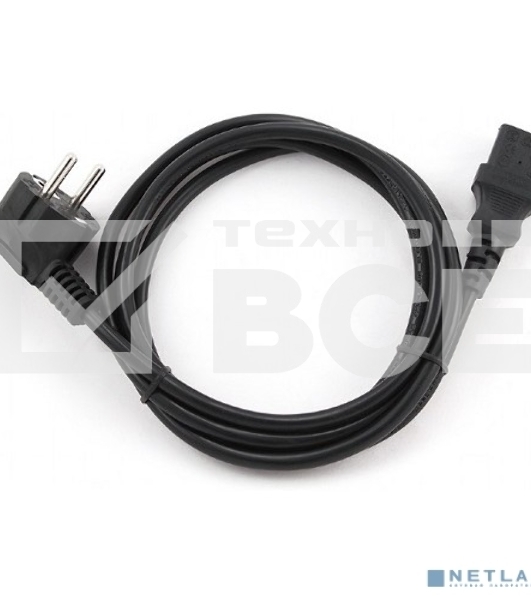 Кабель питания Cablexpert PC-186-1-1.8M, 1.8м, Schuko- C13, 3x1кв.мм, черный, с заземлением, пакет