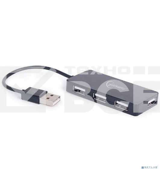 Концентратор USB 2.0 Gembird UHB-U2P4-03, 4 порта, блистер