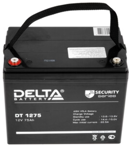 Аккумуляторная батарея Delta DT 1275 напряжение 12В, емкость 75А·ч (259х169х213мм)