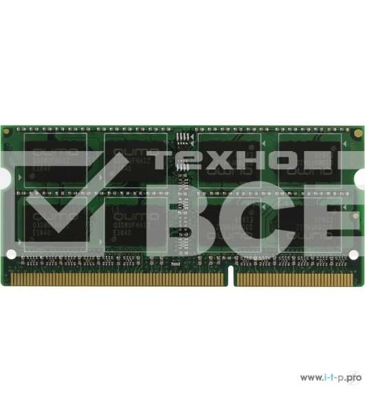 Оперативная память Qumo, DDR3, 8GB (1x8GB), 1600MHz, CL11, SO-DIMM