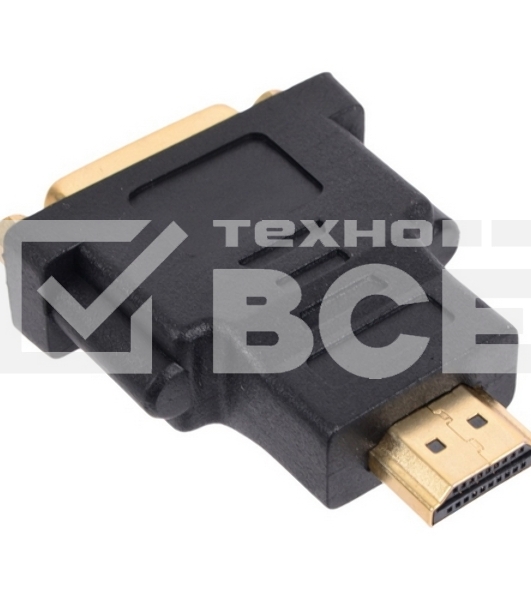 Переходник Gembird Переходник HDMI-DVI 19M/25F, золотые разъемы, пакет(A-HDMI-DVI-3)