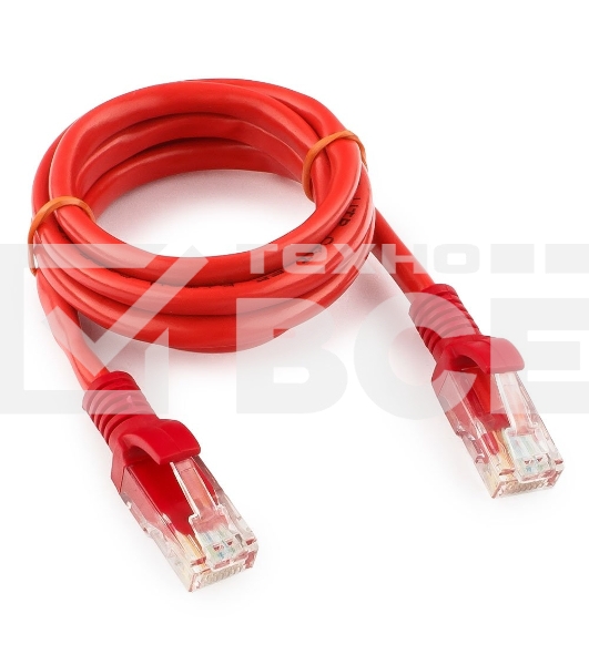 Патч-корд UTP Cablexpert кат.5e, 1м, литой, многожильный (красный)