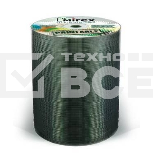 Диск DVD-R Mirex 4.7 Gb, 16x, Shrink (100 шт.), Ink Printable (100/500)