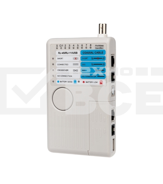 Тестер кабеля универсальный 5 в 1  RJ-45+RJ-11+1394+USB+BNC  3468  Rexant