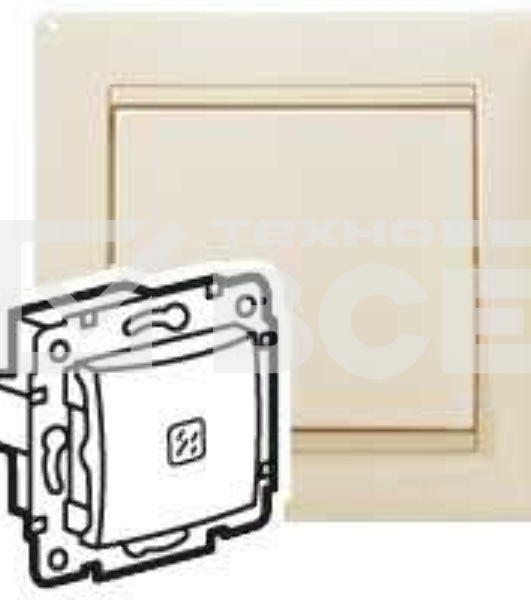 Механизм выключателя 1-кл. СП Valena 10А IP31 с подсветкой сл. кость (DIY-упак.) Legrand 695601