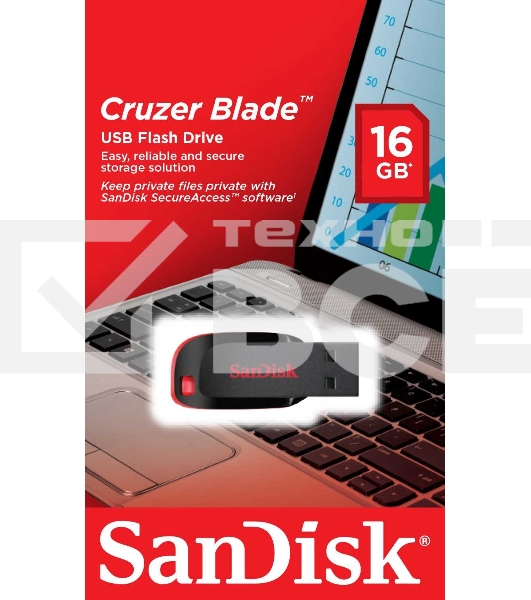 Флеш диск Sandisk 16Gb Cruzer Blade SDCZ50-016G-B35 USB2.0 черный