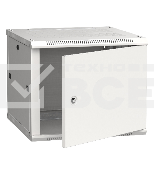 Шкаф коммутационный ITK (LWR3-09U66-MF) 9U 600x600мм пер.дв.металл 2 бок.пан. 90кг серый 200град. 600мм сталь