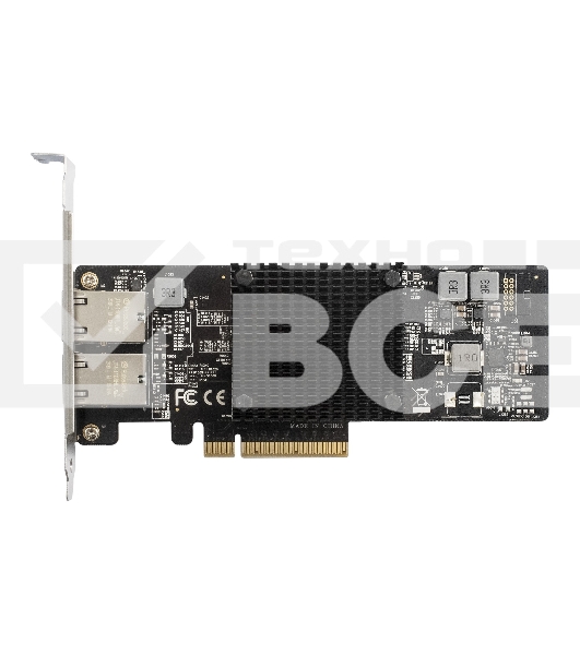 Сетевой адаптер ExeGate EXE-X550-T2 (PCI-E x8 v3.0, порты 2xRJ45 (медные), 10Gb/s (10/5/2.5/1Gb/s, 100Mb/s), Server NIC Intel Chipset X550)