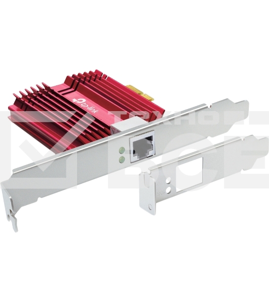 Сетевой адаптер 10 Gigabit PCI-E network adapter, 1 PCI Express 3.0 X4 interface, 1 100/1000/10000Mbps Ethernet port, come with Low-Profile and Full-Height Brackets