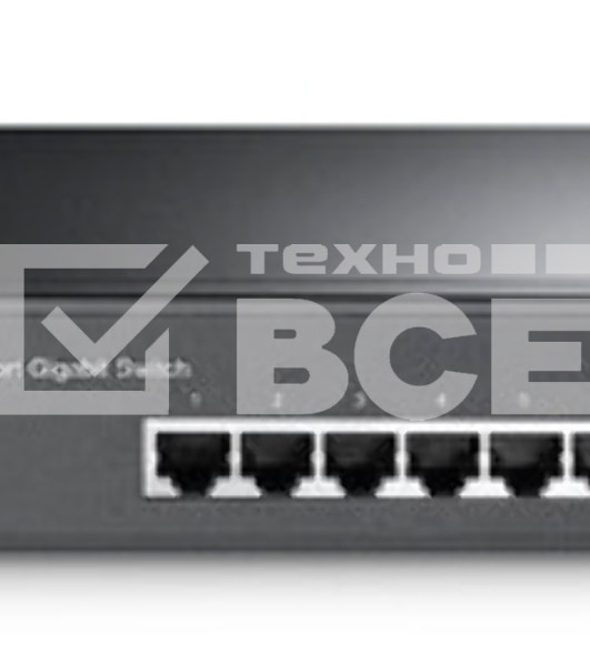 Коммутатор TP-LINK SMB TL-SG1008 8-port Gigabit Switch, 1U rack-mountable steel case
