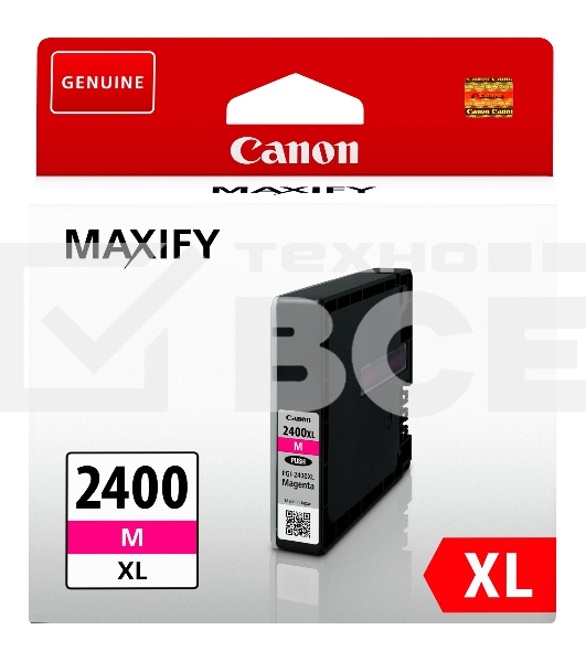 Картридж струйный CANON PGI-2400XL пурпурный, 1500 стр., для MAXIFY iB4040/МВ5040/МВ5340