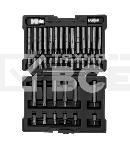 Набор бит HEX, TORX, SPLINE, шестигранный хвостовик 3/8