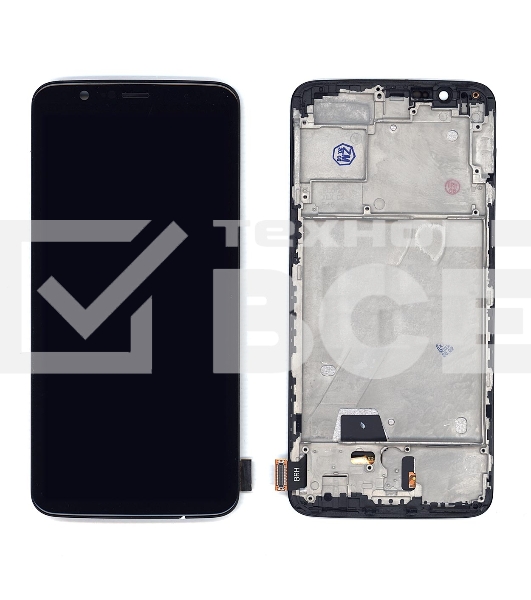 Дисплей для OnePlus 5T (TFT) черный с рамкой