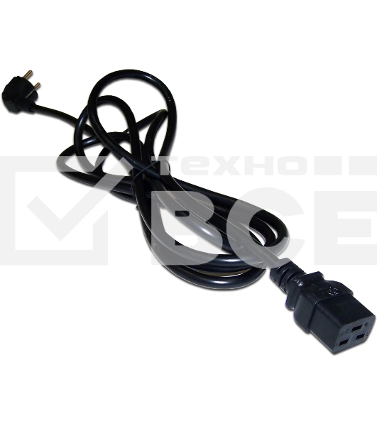 Шнур питания Lanmaster LAN-PP19/SHA-5.0-BK C19-Schuko проводник.:3x1.5мм2 5м 220В 16А черный