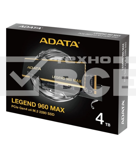 Накопитель SSD ADATA LEGEND 960 MAX, 4Tb, M.2 2280, PCIe 4.0 x4, NVMe, R/W 7400/6800, с радиатором