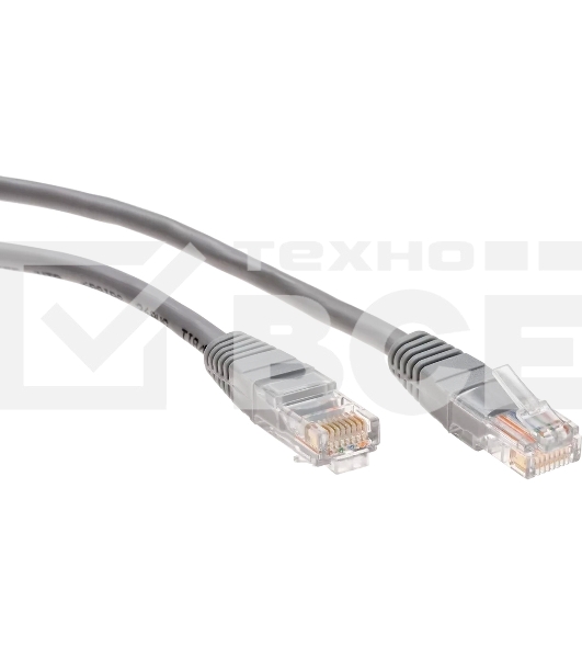 Патч-корд 3м 'Telecom' UTP кат.5еRJ45,литой, серый, NA102--3M