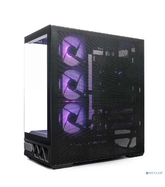 Компьютерный корпус XASTRA Q700 4ARGB-C10-UC Black ATX/Aquarium/Screewless/4x120mm ARGB PWM mirror fans/Argb+PWM HUB 10port/Type C Q700-4FM12A-C10-UC