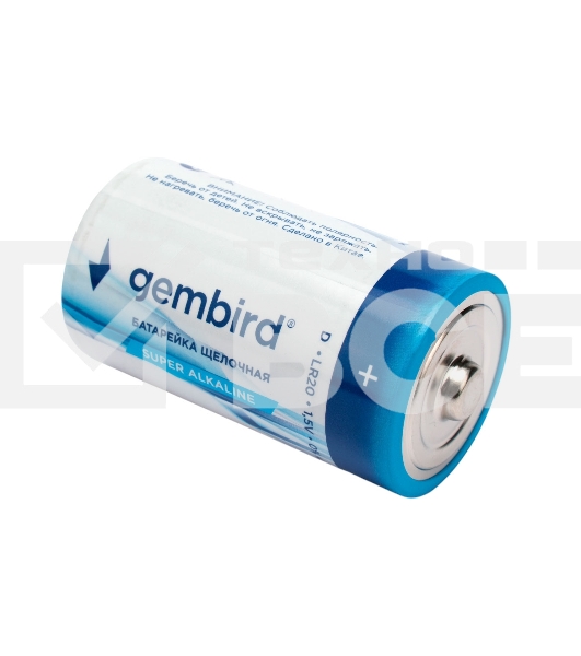 Батарейки щелочные/алкалиновые Gembird GB-LR20-2F, тип D(LR20), 2шт, пленка