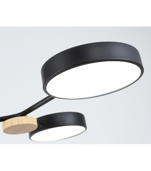 Светильник Ambrella light FL4860/4 BK/WD черный/дерево 60W 3000-6000K 700*400*120 (без ПДУ)