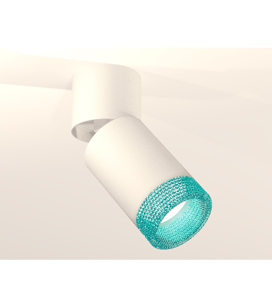 Комплект накладного поворотного светильника Ambrella light XM6312063 SWH/WH/BL белый песок/белый/голубой MR16 GU5.3 (A2220, C6312, N6153)