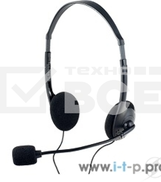 Гарнитура проводная Perfeo накладная CHAT черная PF-CHAT-BLK/SIL